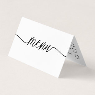 Moderne selectie in het menu Eenvoudig script in z Visitekaartjes