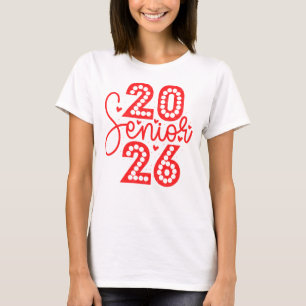Moderne Senior 2026 Script Gestippelde Afstuderen T-shirt
