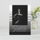 Moderne Senior Stps Afstudeerder Fotokaart (Staand voorkant)
