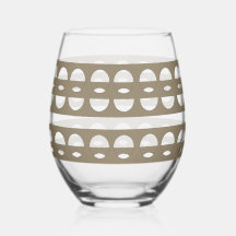 Moderne Sepia Shapes Patroon Drinkware Set