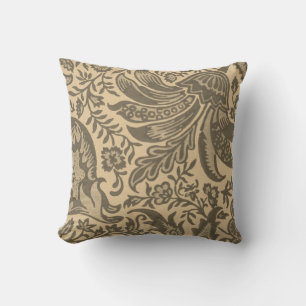 Moderne Sepia Tannine Botanische Monogram Kussen