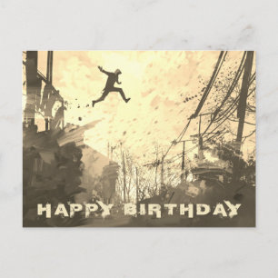 Moderne Sepia van de Cursus van de Hindernis van Briefkaart