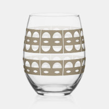 Moderne Sepia Vormen Patroon Drinkservies Set