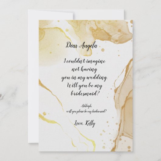 Moderne sera mon invitation de servante d'honneur (Devant)