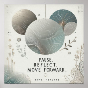 Moderne Sereniteit Citaat Kalme Botanische Typogra Poster
