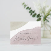 Moderne Sereniteit | Maid of Honor Briefkaart (Staand voorkant)