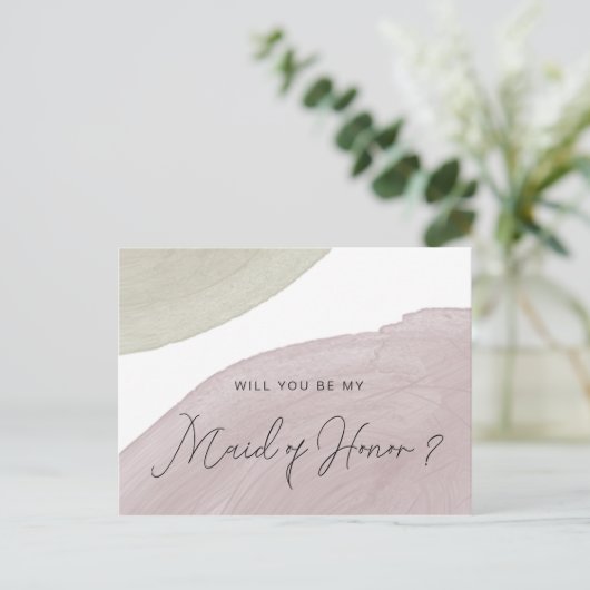 Moderne Sereniteit | Maid of Honor Briefkaart (Staand voorkant)