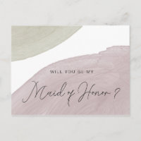 Moderne Sereniteit | Maid of Honor Briefkaart