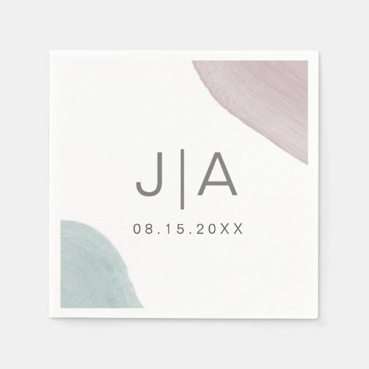 Moderne Sereniteit | Monogram Papieren Servet (Voorkant)