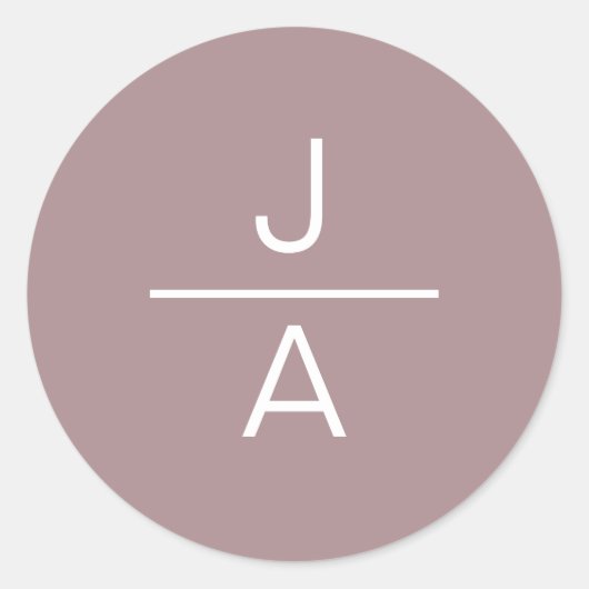 Moderne Sereniteit | Monogram Ronde Sticker (Voorkant)