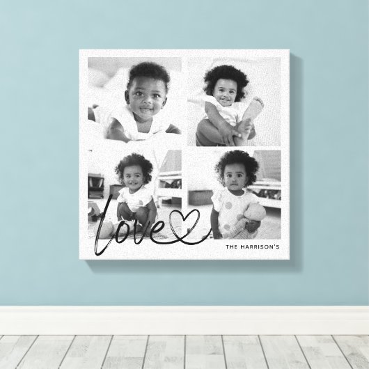 Moderne serie-fotocollage-liefdesscript canvas afdruk (Insitu (Houten vloer))