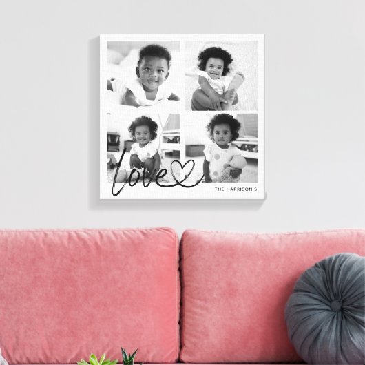 Moderne serie-fotocollage-liefdesscript canvas afdruk (Insitu (Woonkamer))