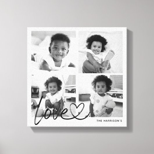 Moderne serie-fotocollage-liefdesscript canvas afdruk (Voorkant)