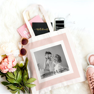 Moderne serie foto's Pastel Roze Eenvoudige Gift Tote Bag