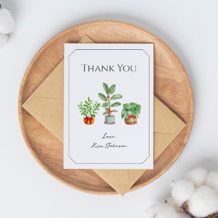 Moderne Serif Botanische Groen Dankjewel Kaart