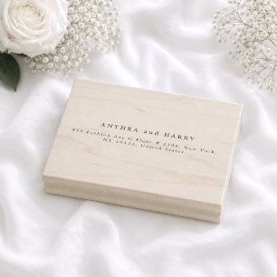 Moderne Serif Huwelijksretouradres Rubberen Stempe Rubberstempel