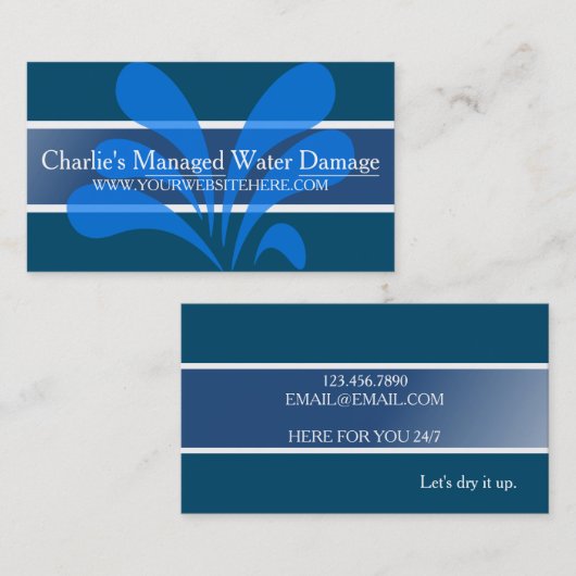 Moderne service voor schade aan overstromingswater visitekaartje (Voorkant / Achterkant)