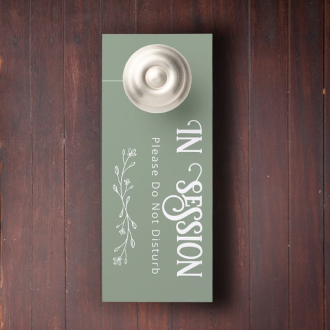 Moderne sessie in gepersonaliseerde tekst Bruiloft (Modern personalized in session  green color door hanger.)