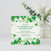 Moderne Shamrock St. Patrick's Party Uitnodiging (Staand voorkant)