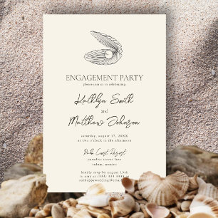 Moderne Shell Beach Ocean bruiloft verlovingsfeest Kaart