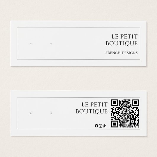 Moderne Sieraden Business QR Code Oorbel Display Mini Visitekaartjes (Voorkant /achterkant)
