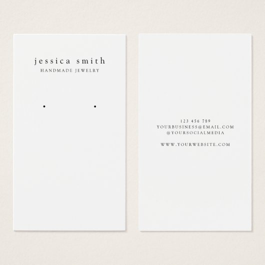 Moderne sieraden oorbel display Kaart (Voorkant /achterkant)