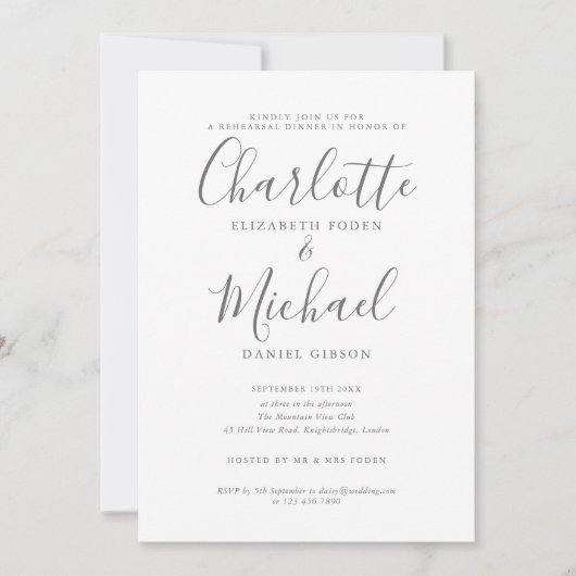 Moderne Signature Oefendiner Kaart (Voorkant)