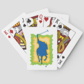 Moderne Silhouet van Polospeler Paardrijden Sport Pokerkaarten (Achterkant)