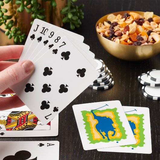 Moderne Silhouet van Polospeler Paardrijden Sport Pokerkaarten