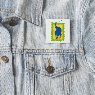 Moderne Silhouet van Polospeler Paardrijden Sport Vierkante Button 5,1 Cm