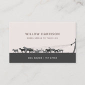 Moderne Silhouette Hond Wandelen Visitekaartje (Voorkant)