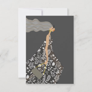Moderne Silhouette Stijl Glamour Mode Kunstkaart Bedankkaart