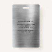Moderne Silver Black werknemer foto-id Badge (Achterkant)
