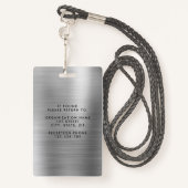 Moderne Silver Black werknemer foto-id Badge (Achterkant met draagriem)