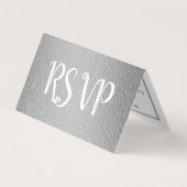 Moderne Silver Foil Agenda RSVP-kaart Visitekaartjes (Voorkant)