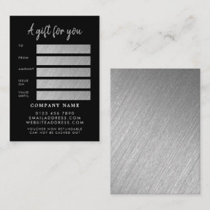 Moderne Silver Foil Script Cards Certificate Cards Visitekaartje