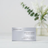 Moderne, Silver-look minimalistisch Professional Visitekaartje (Staand voorkant)