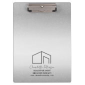 Moderne Silver Metal Custom Real Estate Agent Klembord (Voorkant)