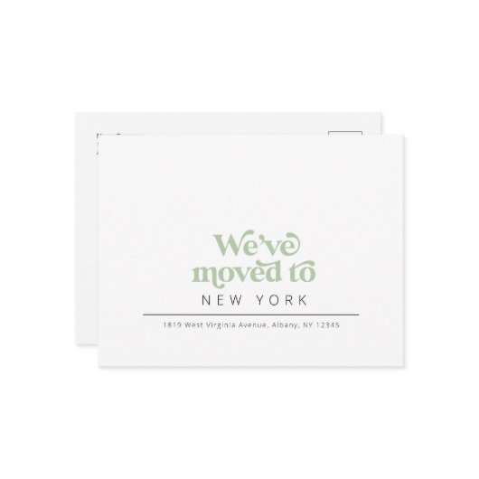 Moderne simpele aankondiging van briefkaart (Voorkant / Achterkant in situ)