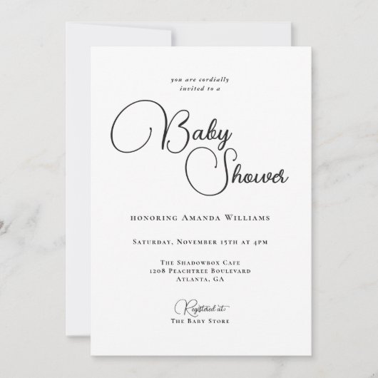 Moderne Simpele Baby Shower Kaart (Voorkant)