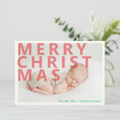 Moderne simpele Kerstmis foto kerstkaart (Staand voorkant)