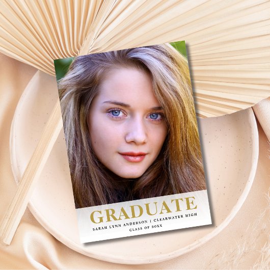 Moderne Simple 2 Photo Faire-part de graduation