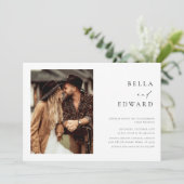 Moderne Simple 2 Photos Élégant Mariage Invitation (Debout devant)