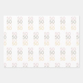 Moderne Simple 50 Anniversaire Papier Enveloppé Je (Devant)