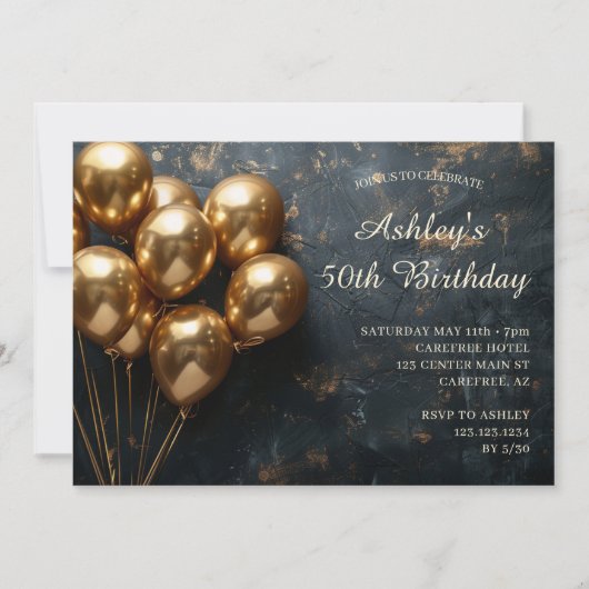 Moderne Simple 50e anniversaire Invitation (Devant)