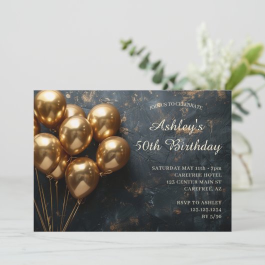 Moderne Simple 50e anniversaire Invitation (Debout devant)