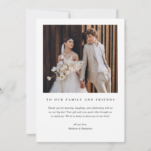 Moderne Simple Amour et Merci Mariage (Dos)