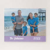 Moderne Simple Beach Family Photo Jigsaw Puzzle (Horizontal)