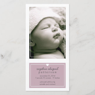 Moderne simple bébé fille Faire-part de naissance