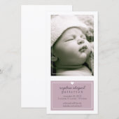 Moderne simple bébé fille Faire-part de naissance (Devant / Derrière)